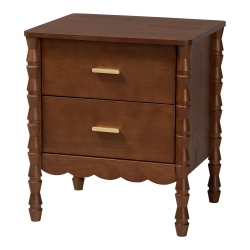 Baxton Studio Danette Bobbin Wood 2-Drawer Nightstand